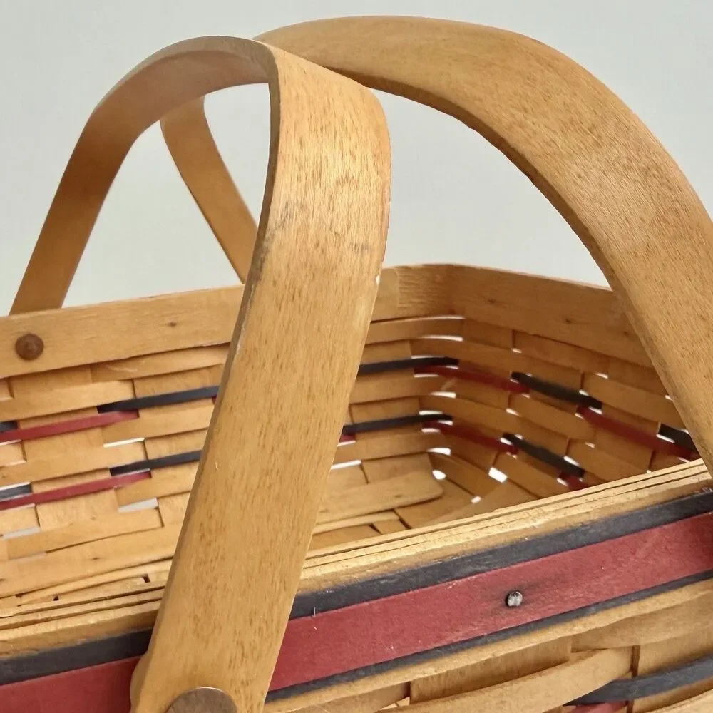 1997 Longaberger All American Pie Basket Patriotic Woven Wood - Picture 11 of 11